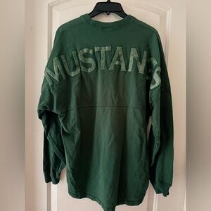 Cal Poly Mustangs Sweatshirt  Womens Small Green Glitter College Crew Pullover